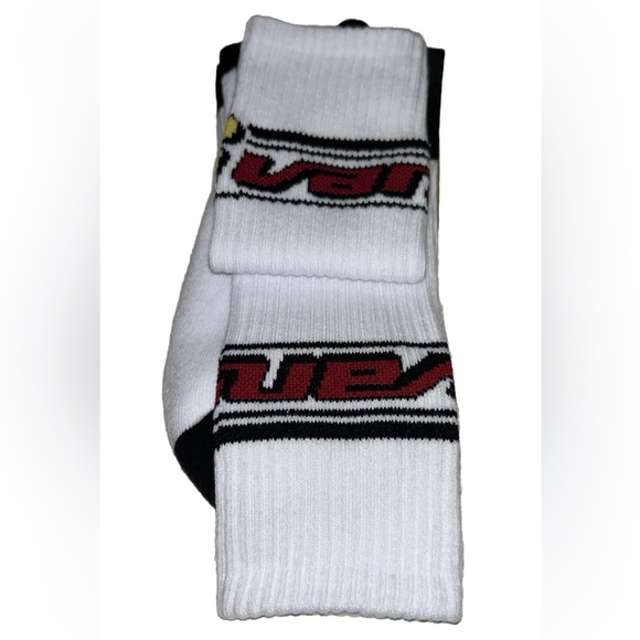 Vans Dusk Downer Crew Socks 1 Pair Men 9.5-13 White w 66 Logo Skate Off The Wall - Picture 8 of 12